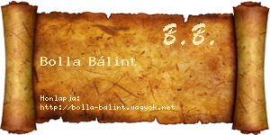 Bolla Bálint névjegykártya